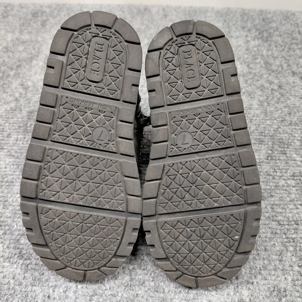 Children Place Gray Toddler Boys Size 7 Lace Up Side Zip Boots Non‎ Marking Shoe